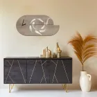 Houten klok met reigerprint Made in Italy - Palau Viadurini