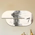 Houten klok met reigerprint Made in Italy - Palau Viadurini