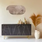 Houten klok met reigerprint Made in Italy - Palau Viadurini