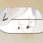 Houten klok met reigerprint Made in Italy - Palau Viadurini