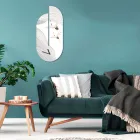 Houten klok met reigerprint Made in Italy - Palau Viadurini