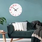 Houten klok met Camellia-bloemenprint Made in Italy - India Viadurini