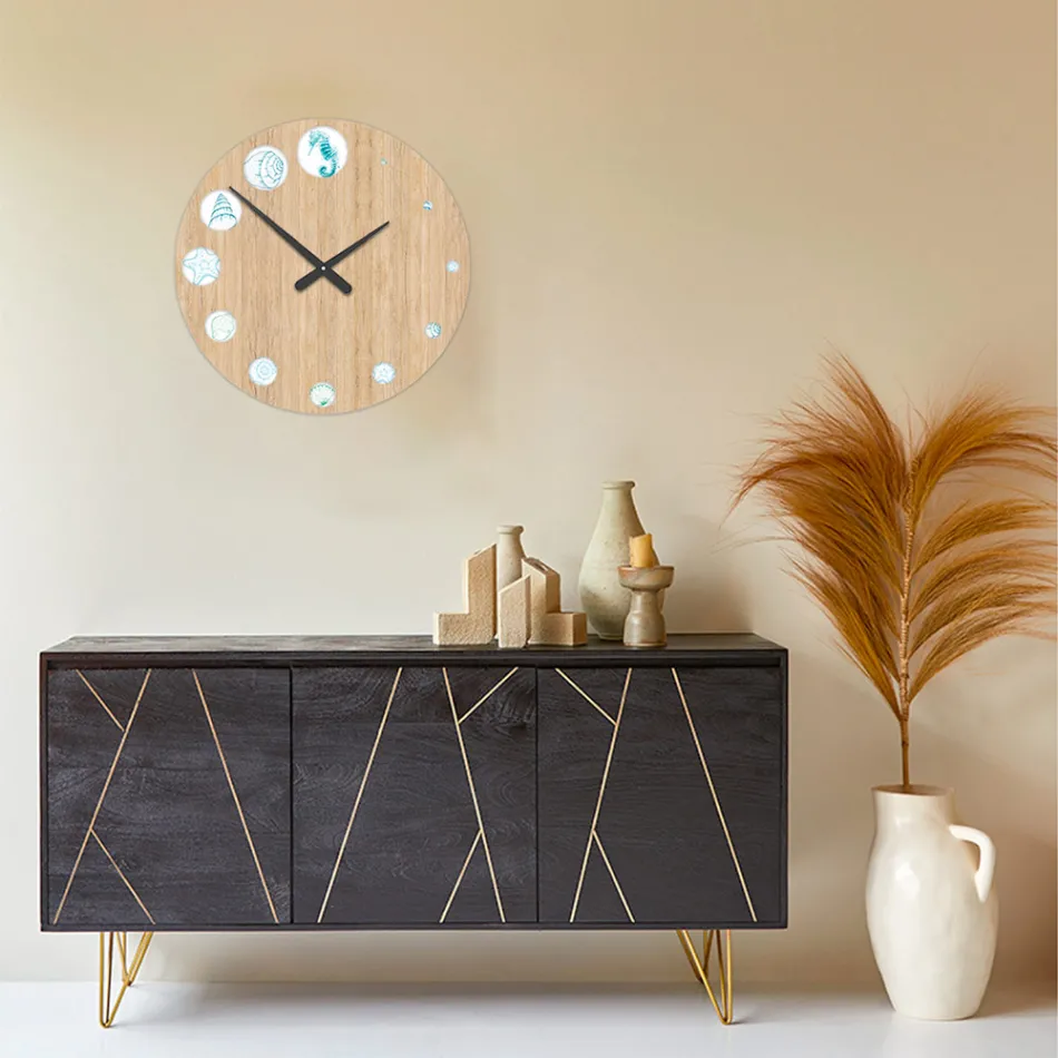 Houten horloge met maritieme print Made in Italy - Honduras Viadurini