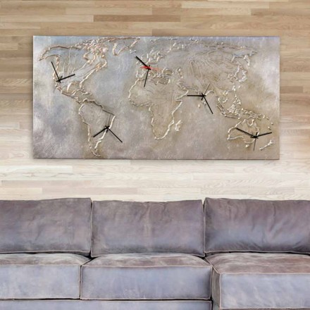 Moderne klok met vijf wijzerplaten met de Miles-wereld Viadurini