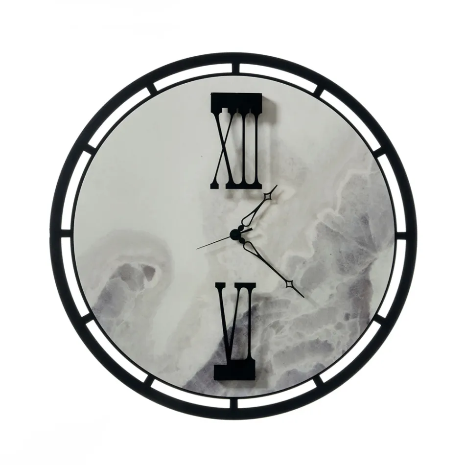 Klok gemaakt van ijzer met 3 wijzers Made in Italy - Ster Viadurini