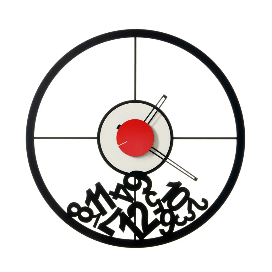 Klok gemaakt van ijzer met gevallen cijfers Made in Italy - Ram Viadurini