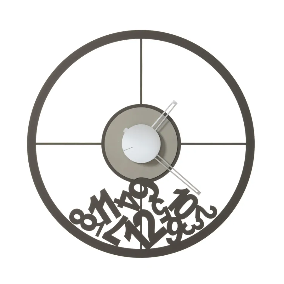 Klok gemaakt van ijzer met gevallen cijfers Made in Italy - Ram Viadurini