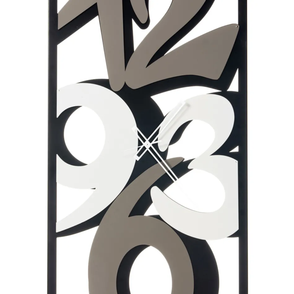 Klok gemaakt van ijzer met grote cijfers Made in Italy - Aquarium Viadurini