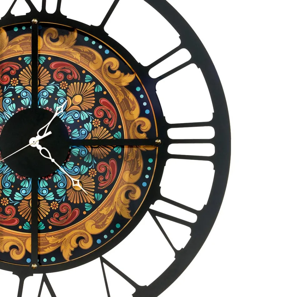 Klok gemaakt van ijzer in 3 verschillende afwerkingen Made in Italy - Tarwe Viadurini