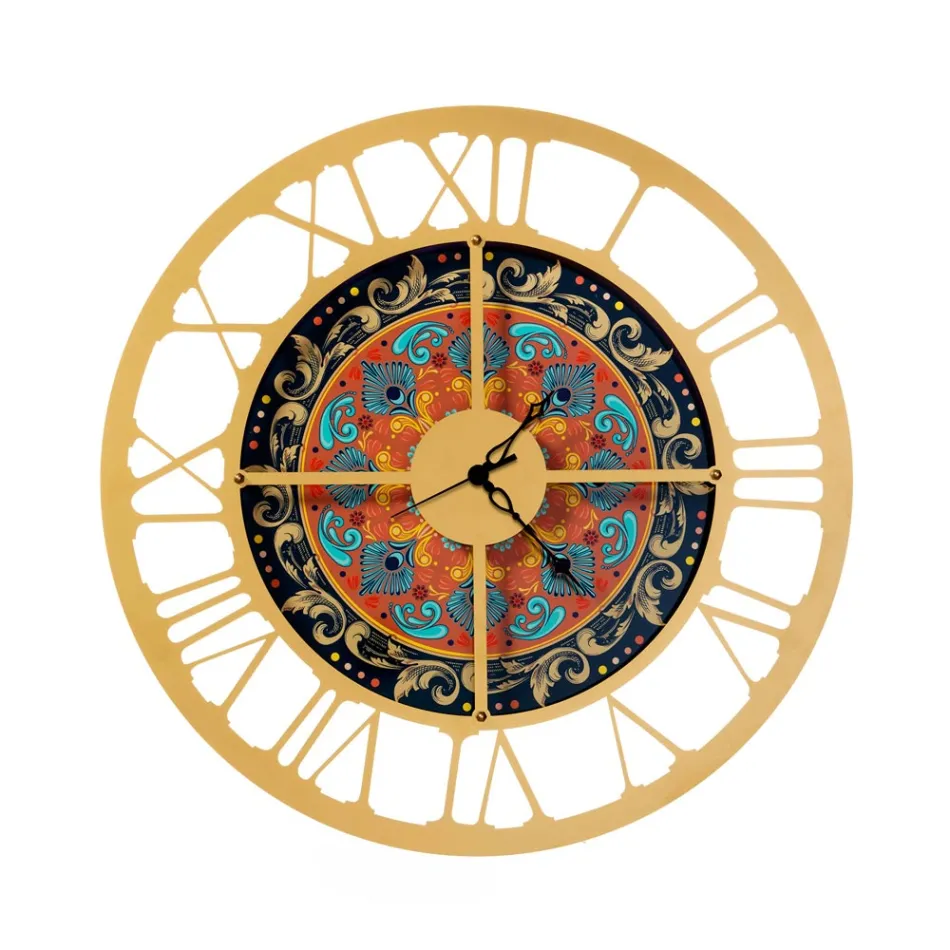 Klok gemaakt van ijzer in 3 verschillende afwerkingen Made in Italy - Tarwe Viadurini