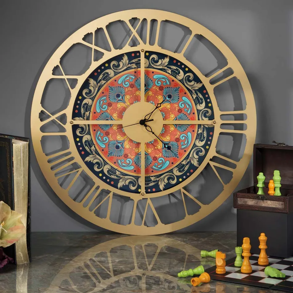 Klok gemaakt van ijzer in 3 verschillende afwerkingen Made in Italy - Tarwe Viadurini