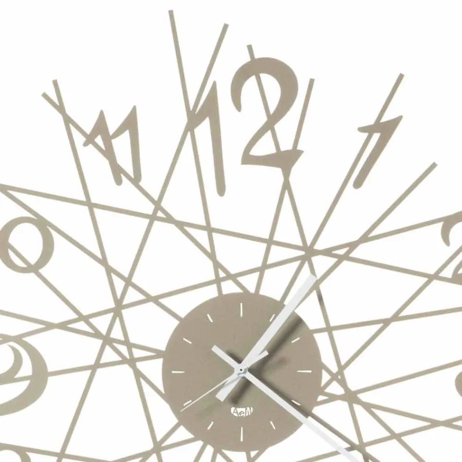 Ronde ijzeren design wandklok Made in Italy - Kombo Viadurini