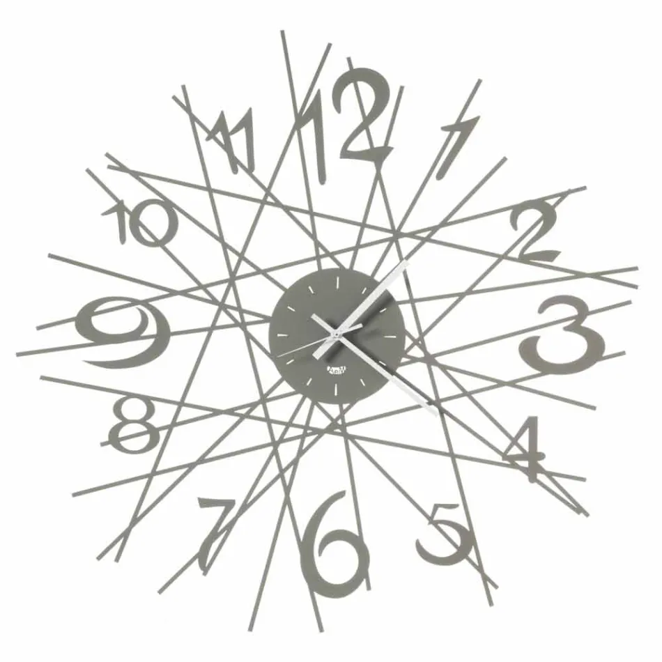 Ronde ijzeren design wandklok Made in Italy - Kombo Viadurini