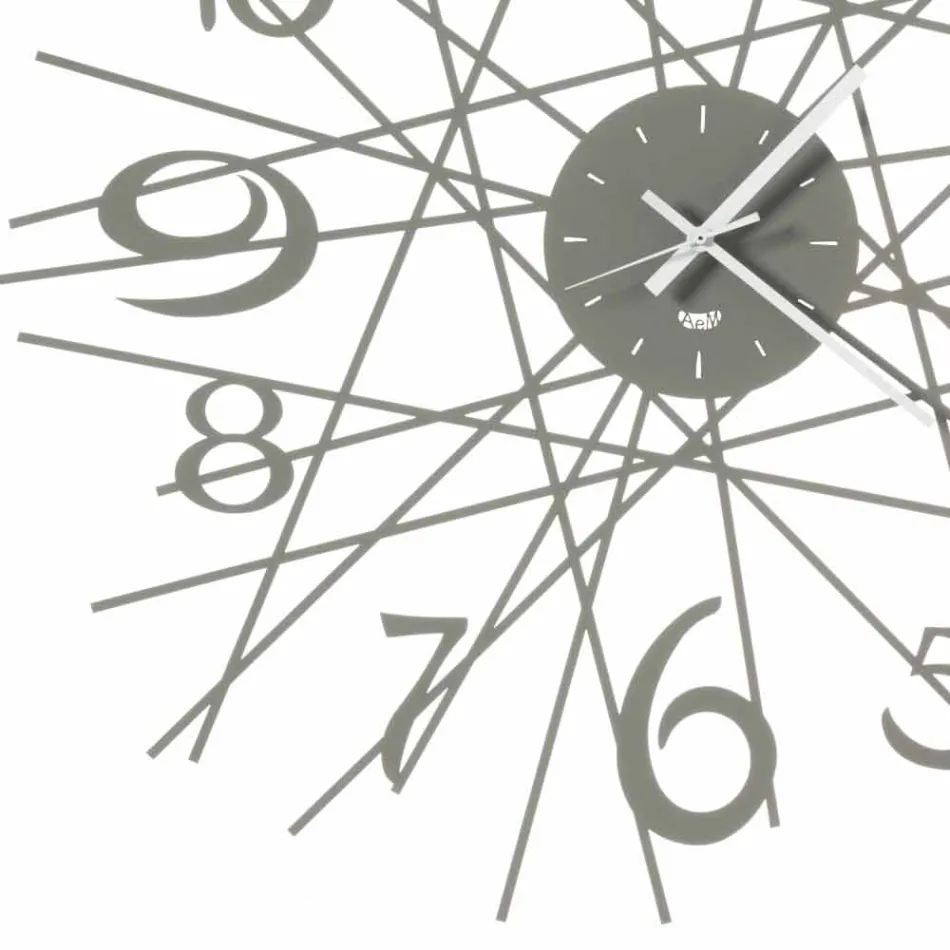 Ronde ijzeren design wandklok Made in Italy - Kombo Viadurini