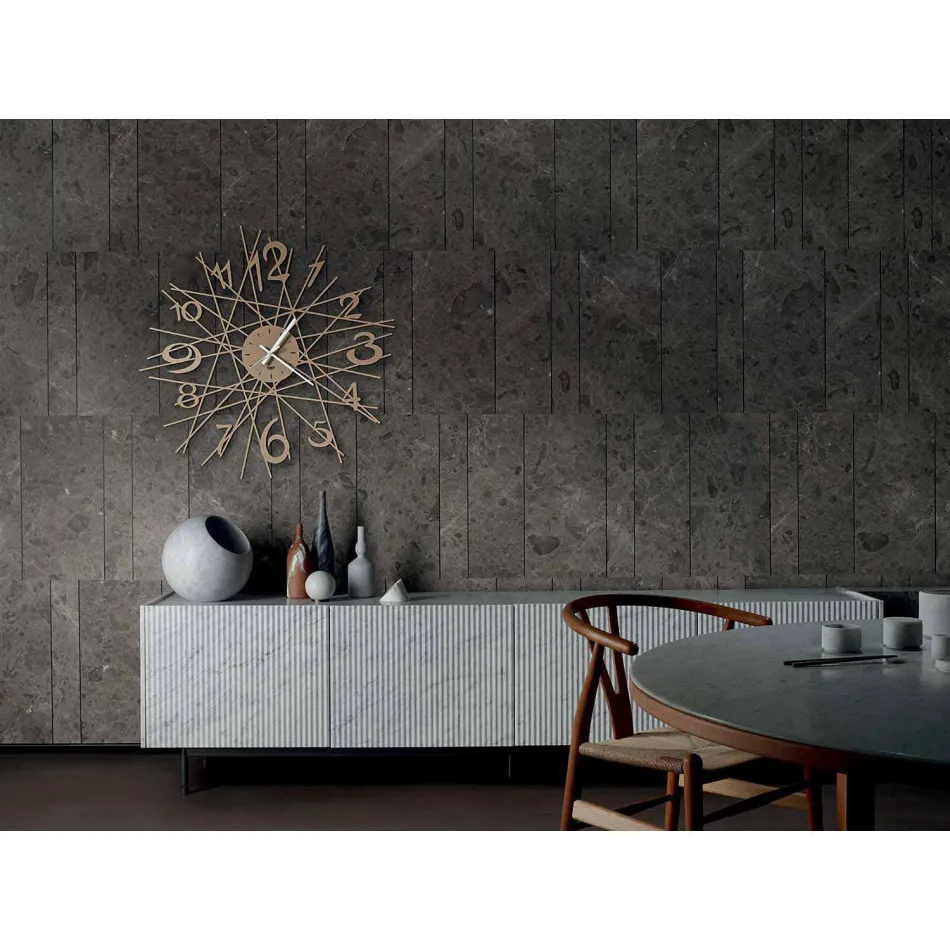 Ronde ijzeren design wandklok Made in Italy - Kombo Viadurini