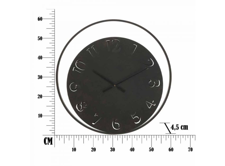 Ronde Wandklok Diameter 60 cm Modern Ijzer - Beatrix Viadurini