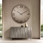 Ronde klok van spiegelglas met lasergegraveerde cijfers - Clelia Viadurini