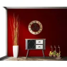 Moderne design ronde wandklok in ijzer en MDF - Gitta Viadurini