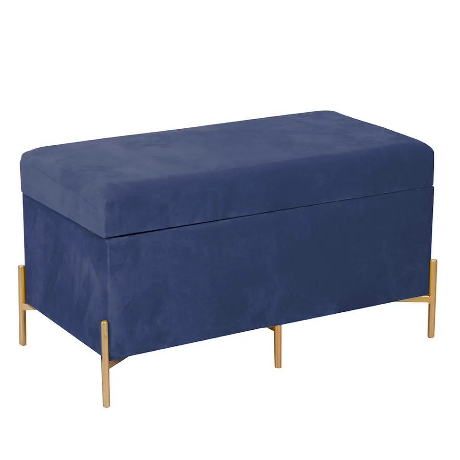 Bank met container in metaal en fluweel met verschillende afwerkingen - Faro Viadurini