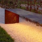 Handgemaakte buitenbank van staal met LED-licht Made in Italy - Magdalena Viadurini
