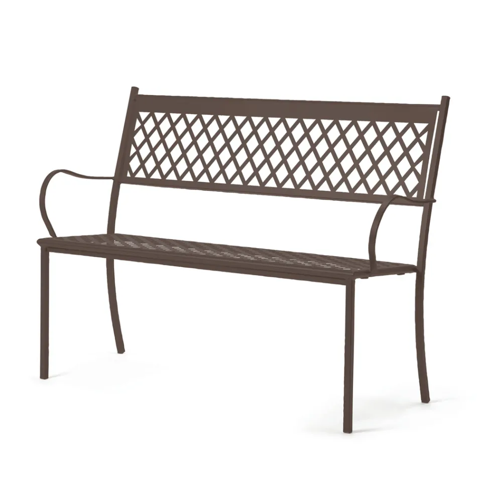 Stapelbare buitenbank van gegalvaniseerd staal Made in Italy - Celia Viadurini