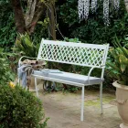 Stapelbare buitenbank van gegalvaniseerd staal Made in Italy - Celia Viadurini