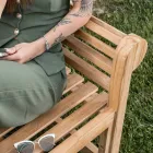 Buitenbank volledig gemaakt van teakhout - Aankomst Viadurini