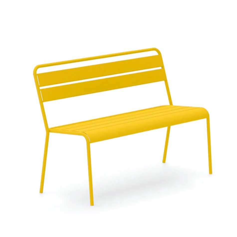 Stapelbare tuinbank met gegalvaniseerde stalen structuur Made in Italy - Ralph Viadurini