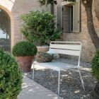Stapelbare tuinbank met gegalvaniseerde stalen structuur Made in Italy - Ralph Viadurini
