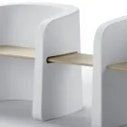 Tuinbank in polyethyleen en berkenhout gemaakt in Italië - Talula Viadurini