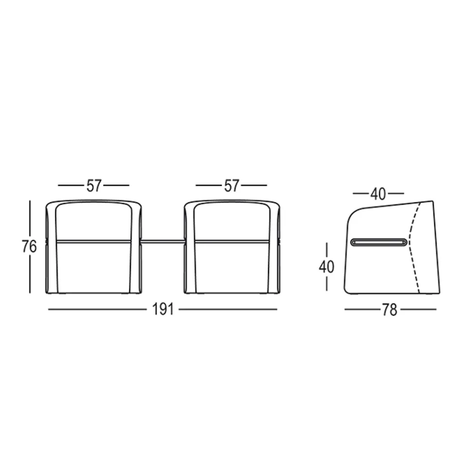 Tuinbank in polyethyleen en berkenhout gemaakt in Italië - Talula Viadurini