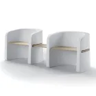 Tuinbank in polyethyleen en berkenhout gemaakt in Italië - Talula Viadurini