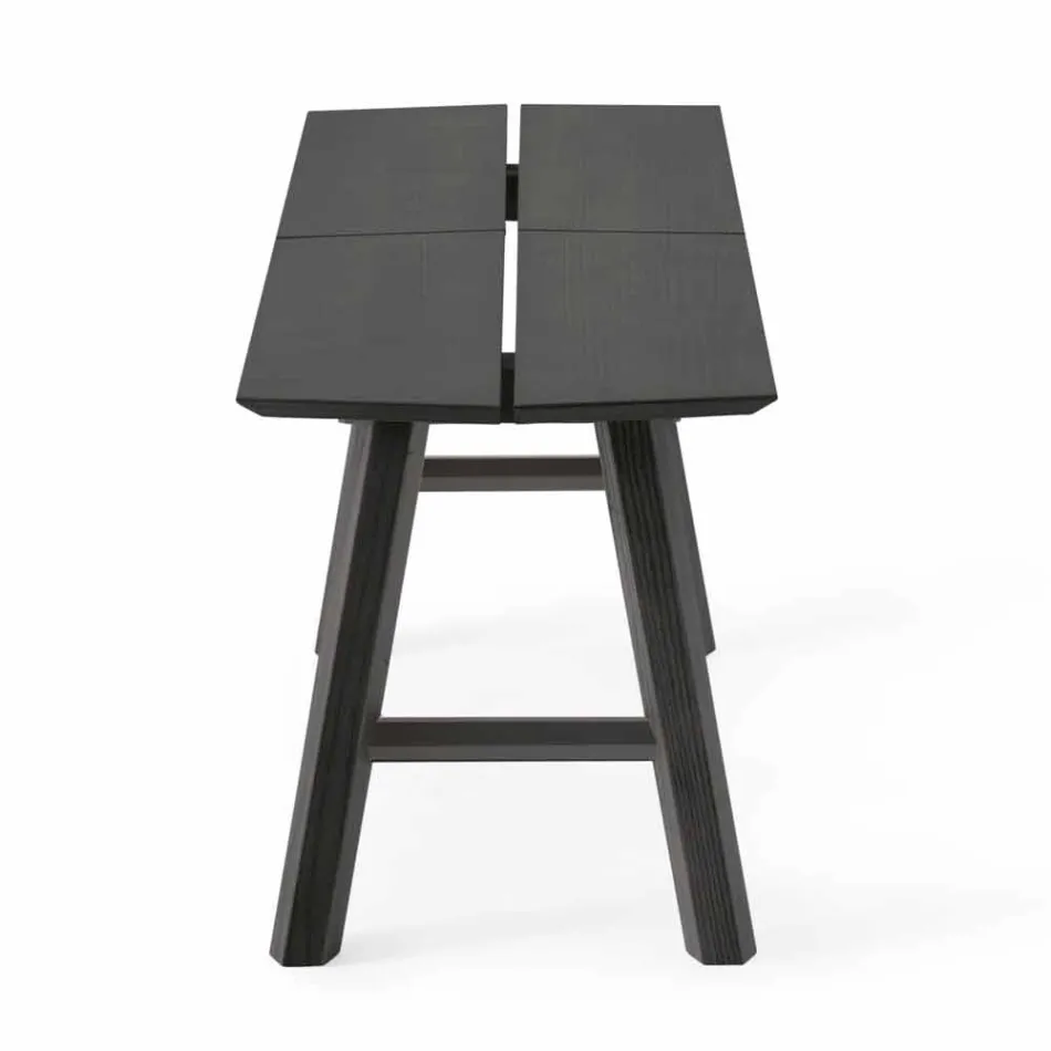 Moderne designbank in essenhout met gefineerde zitting - Andria Viadurini