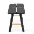 Moderne designbank in essenhout met gefineerde zitting - Andria Viadurini