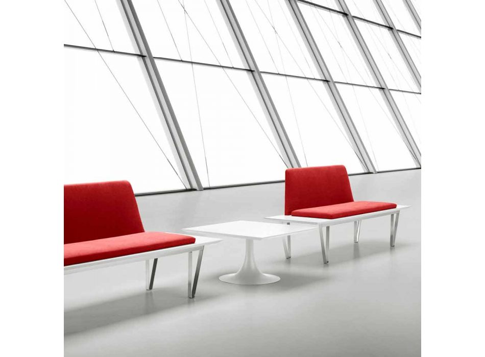Gestoffeerde en gestoffeerde bank staal en Mdf onderstel Modern minimalistisch design - Gardena Viadurini