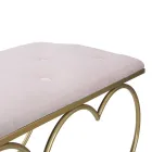 Bank in goud ijzer met zitting gewatteerd en bedekt met stof - Alchimia Viadurini