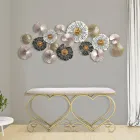 Bank in goud ijzer met zitting gewatteerd en bedekt met stof - Alchimia Viadurini