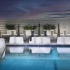 Golvende buitenbank in polyethyleen Made in Italy - Brenda Viadurini