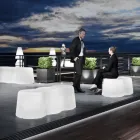 Golvende buitenbank in polyethyleen Made in Italy - Brenda Viadurini