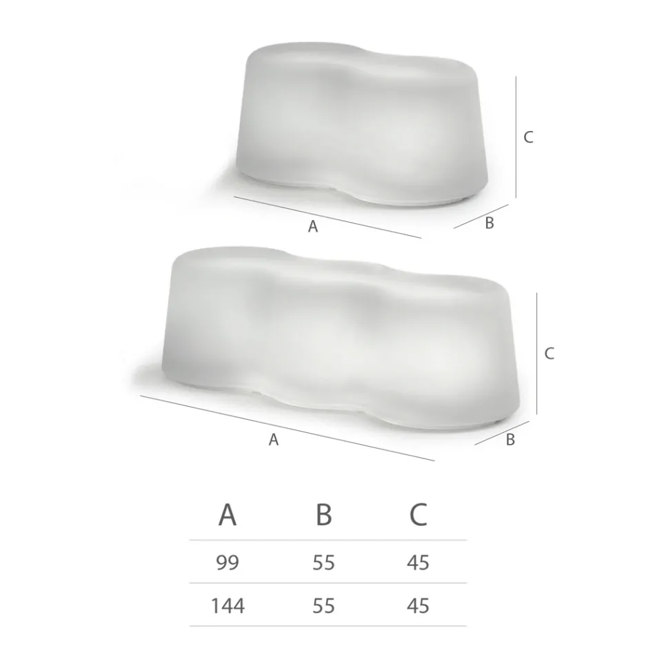 Golvende buitenbank in polyethyleen Made in Italy - Brenda Viadurini