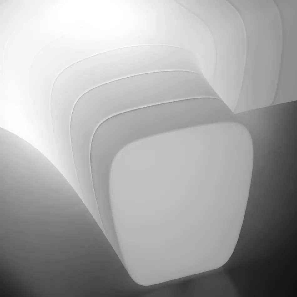 Lichtgevende tuinbank in polyethyleen met LED Made in Italy - Galatea Viadurini