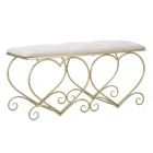 Goud ijzeren bank met gewatteerde zitting bedekt met stof - Alchimia Viadurini
