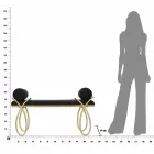 Modern design rechthoekige bank in ijzer, MDF en stof - Harding Viadurini