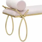 Modern design rechthoekige bank in ijzer, MDF en stof - Harding Viadurini