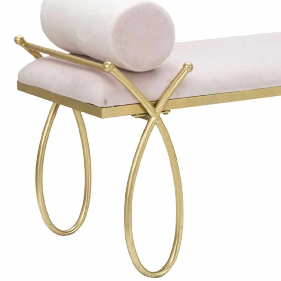 Modern design rechthoekige bank in ijzer, MDF en stof - Harding Viadurini