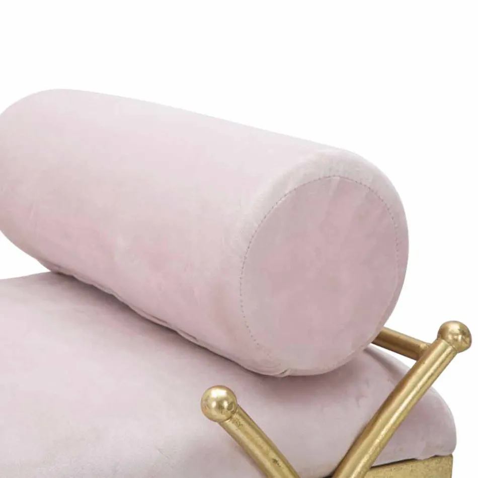 Modern design rechthoekige bank in ijzer, MDF en stof - Harding Viadurini