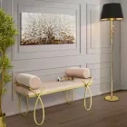 Modern design rechthoekige bank in ijzer, MDF en stof - Harding Viadurini