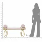 Modern design rechthoekige bank in ijzer, MDF en stof - Harding Viadurini