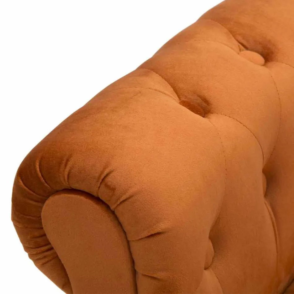 Modern design rechthoekige bank in hout en stof - Theodore Viadurini