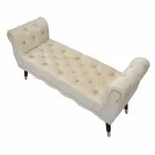 Modern design rechthoekige bank in hout en stof - Theodore Viadurini